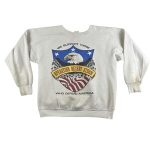 Vintage Operation Desert Storm Sweatshirt Mens Small Gulf War Military USA 90s
